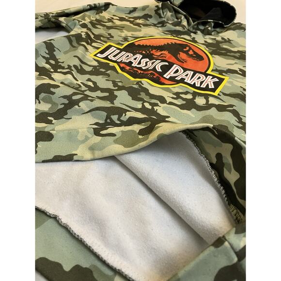 Jurassic Park Universal Pullover Green Dinosaurs Camouflage Sweater Size S - Picture 6 of 8